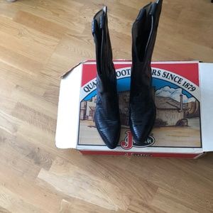 JUSTIN BLACK LIZARD BOOTS